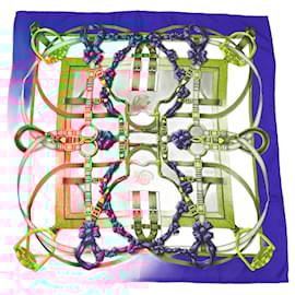 Hermès-Hermes Carre 90 Scarf-Red,Blue,Cream