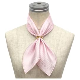 Hermès-Cachecol de seda rosa Hermes-Rosa