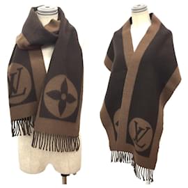 Louis Vuitton-Louis Vuitton Brown Wool and Angora Stole-Brown