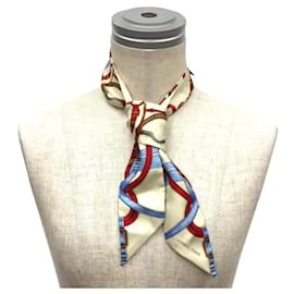 Hermès-HERMES Twilly GRAND MANAGE Scarf-Cream