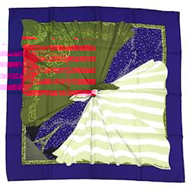 Hermès-Hermes Scarf Muffler Carré 90 Souvenirs de Paris-White,Red,Blue