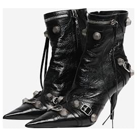 Balenciaga-Bottines en cuir Cagole noires - taille EU 37-Noir