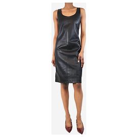 Bottega Veneta Schwarzes Leder-Minikleid - Größe UK 6 Schwarz