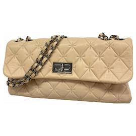 Chanel-Chanel 2.55 Lambskin Shoulder Bag-Beige