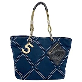 Chanel-Chanel Tote Bag No.5 Canvas-Black,Blue