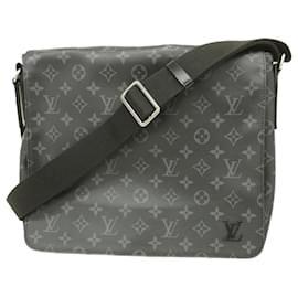Louis Vuitton-Louis Vuitton Monogram Eclipse District MM NM M44001 Shoulder Bag-Black