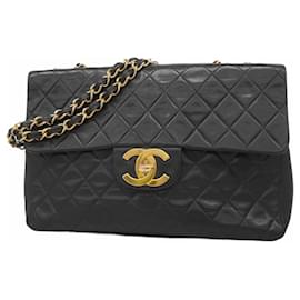 Chanel-Chanel Black Lambskin Shoulder Bag-Black