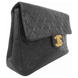 Chanel-Chanel Black Lambskin Shoulder Bag-Black