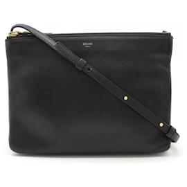 Céline-Celine Trio Large Shoulder Bag Pochette-Black