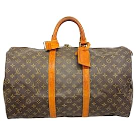 Louis Vuitton-Louis Vuitton Monogram Keepall 50 Boston Bag-Brown