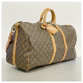 Louis Vuitton-Louis Vuitton Boston Bag Monogram Keepall Bandouliere 55-Brown