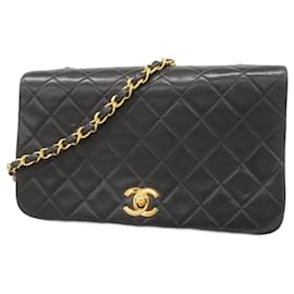 Chanel-Chanel Black Lambskin Shoulder Bag-Black