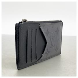 Louis Vuitton-Louis Vuitton Monogram Eclipse Coin Card Holder-Brown,Black