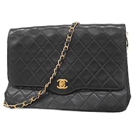 Chanel-Chanel Black Lambskin Shoulder Bag-Black