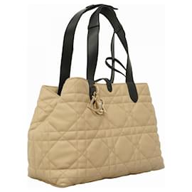 Christian Dior-Christian Dior Cannage Toujour Medium Handbag-Black,Beige