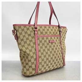 Gucci-Gucci Tote Bag GG Canvas 388929-Brown,Pink