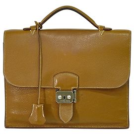 Bolso de despacho Hermès Castaño
