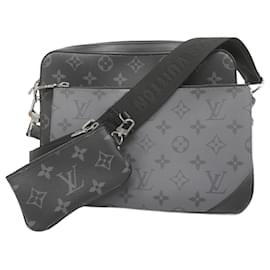Louis Vuitton-Louis Vuitton Monogram Eclipse Trio Shoulder Bag-Brown,Black