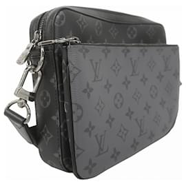 Louis Vuitton-Louis Vuitton Monogram Eclipse Trio Shoulder Bag-Brown,Black