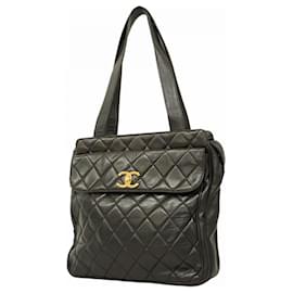 Chanel-Chanel Black Lambskin Tote Bag-Black
