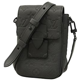 Louis Vuitton-Louis Vuitton Monogram Taurillon S Lock Shoulder Bag-Black