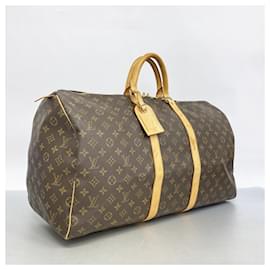 Louis Vuitton-Louis Vuitton Monogram Keepall 55 Boston Bag-Brown