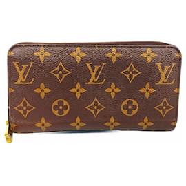 Louis Vuitton-Louis Vuitton Long Wallet Monogram Zippy M41895-Brown,Fuschia