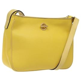 Céline-CELINE Shoulder Bag Leather Gold Yellow Auth BD1655-Golden,Yellow