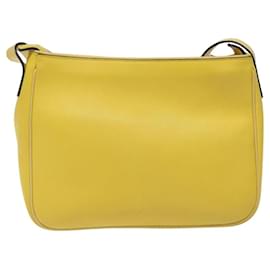 Céline-CELINE Shoulder Bag Leather Gold Yellow Auth BD1655-Golden,Yellow
