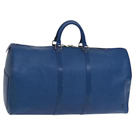 Louis Vuitton-LOUIS VUITTON Epi Keepall 55 Boston Bag Toledo Blue M42955 LV Auth MX033-Blue