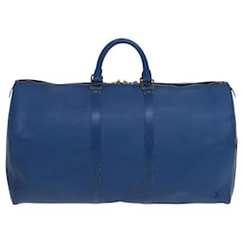 Louis Vuitton-LOUIS VUITTON Epi Keepall 55 Boston Bag Toledo Blue M42955 LV Auth MX033-Blue