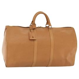Louis Vuitton-LOUIS VUITTON Epi Keepall 60 Boston Bag Beige M42946 LV Auth 112873-Beige