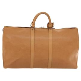 Louis Vuitton-LOUIS VUITTON Epi Keepall 60 Boston Bag Beige M42946 LV Auth 112873-Beige