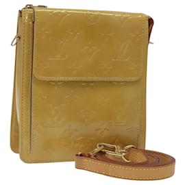 Louis Vuitton-LOUIS VUITTON Monogram Vernis Motto Accessory Pouch Beige M91136 LV Auth ep8565-Beige
