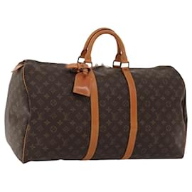 Louis Vuitton-LOUIS VUITTON Monogram Keepall 55 Boston Bag M41424 LV Auth 116744-Monogram