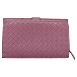 Autre Marque-BOTTEGA VENETA INTRECCIATO Long Wallet Leather Purple Auth bs24194-Purple
