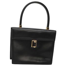 Sac à main GUCCI en cuir noir et or 000 46 0096 Auth ep8407 Noir Doré