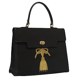 Fendi-Sac à main FENDI en toile or noir Auth KD511-Noir,Doré