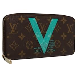 Louis Vuitton-LOUIS VUITTON Monogram V Line Zippy Wallet Turquoise Green M60928 LV Auth BD1602-Green,Monogram