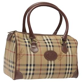 Autre Marque-Burberrys Nova Check Boston Bag PVC Beige Auth KD522-Beige
