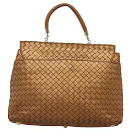 Autre Marque-BOTTEGA VENETA INTRECCIATO Hand Bag Leather 2way Gold Tone Auth BD1719-Other