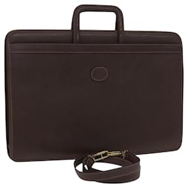 Gucci-GUCCI Business Bag Leather 2way Brown Auth ep8518-Brown