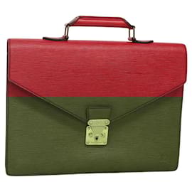 Louis Vuitton-LOUIS VUITTON Epi Serviette Conseiller Business Bag Red M54427 LV Auth MX112-Red