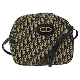 Christian Dior-Christian Dior Trotter Canvas Shoulder Bag Black Auth BD1782-Black