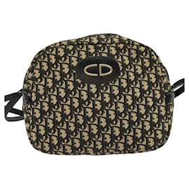 Christian Dior-Christian Dior Trotter Canvas Shoulder Bag Black Auth BD1782-Black