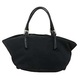 Fendi-Sac à main FENDI en nylon noir Auth ep8529-Noir