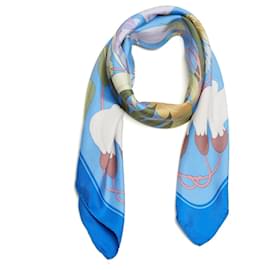 Hermès-Hermès 1985 Square Scarf 90 Niki Goulandris Flora Graeca Blue Silk Scarf Hermes-Blue
