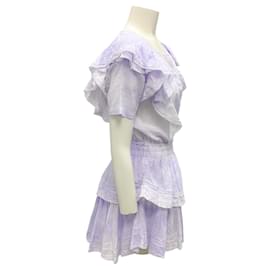 Autre Marque-LoveShackFancy Violet Splash Hand Dye Natasha Heritage Mini Dress-Purple