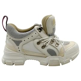 Gucci-Gucci White Leather / Mesh Flashtrek Sneakers-White