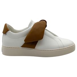 Alexandre Birman-Alexandre Birman White / Brown Leather Clarita Sneakers-White